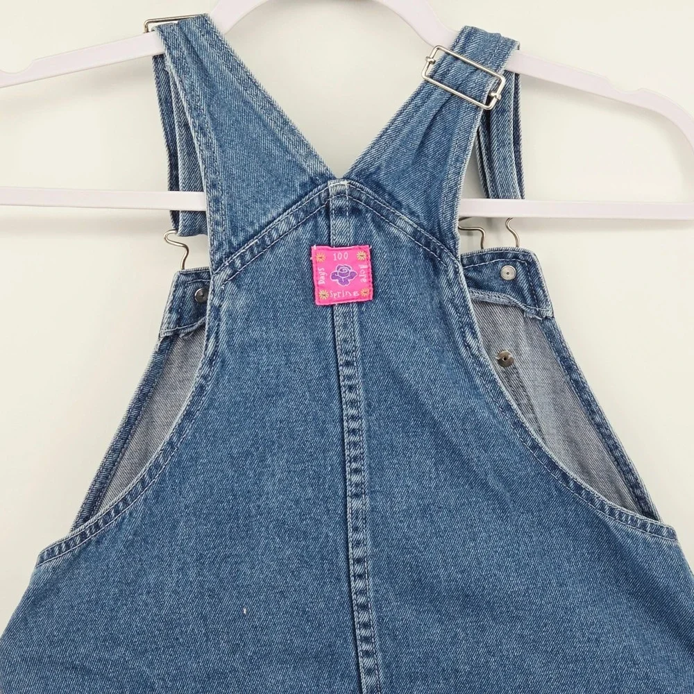 Disney Winnie the Pooh Tigger Vintage 100 Acre Denim Overall Dress Kids Small